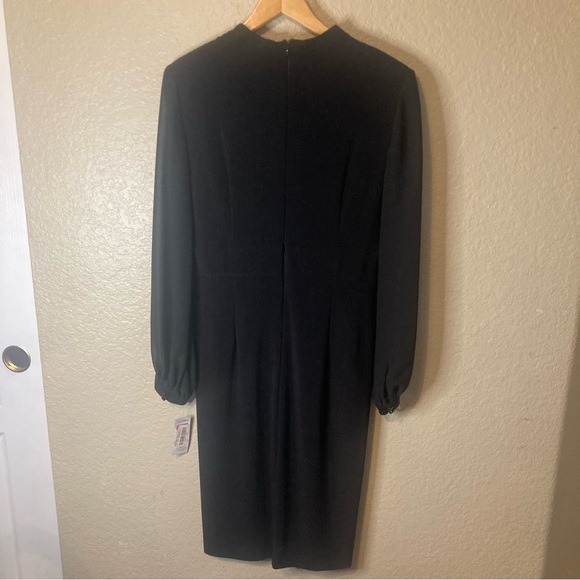 Alex Evenings Womens 10 Black Long Sleeve Gown Maxi Dress Formal Wedding $129 - Picture 14 of 16